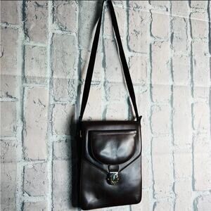 Vintage Ulisse Per Magli Brown Belting Leather Crossbody Shoulder Bag